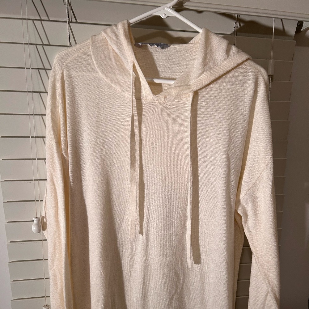 Cashmere Blend Hoodie, lightweight, cream